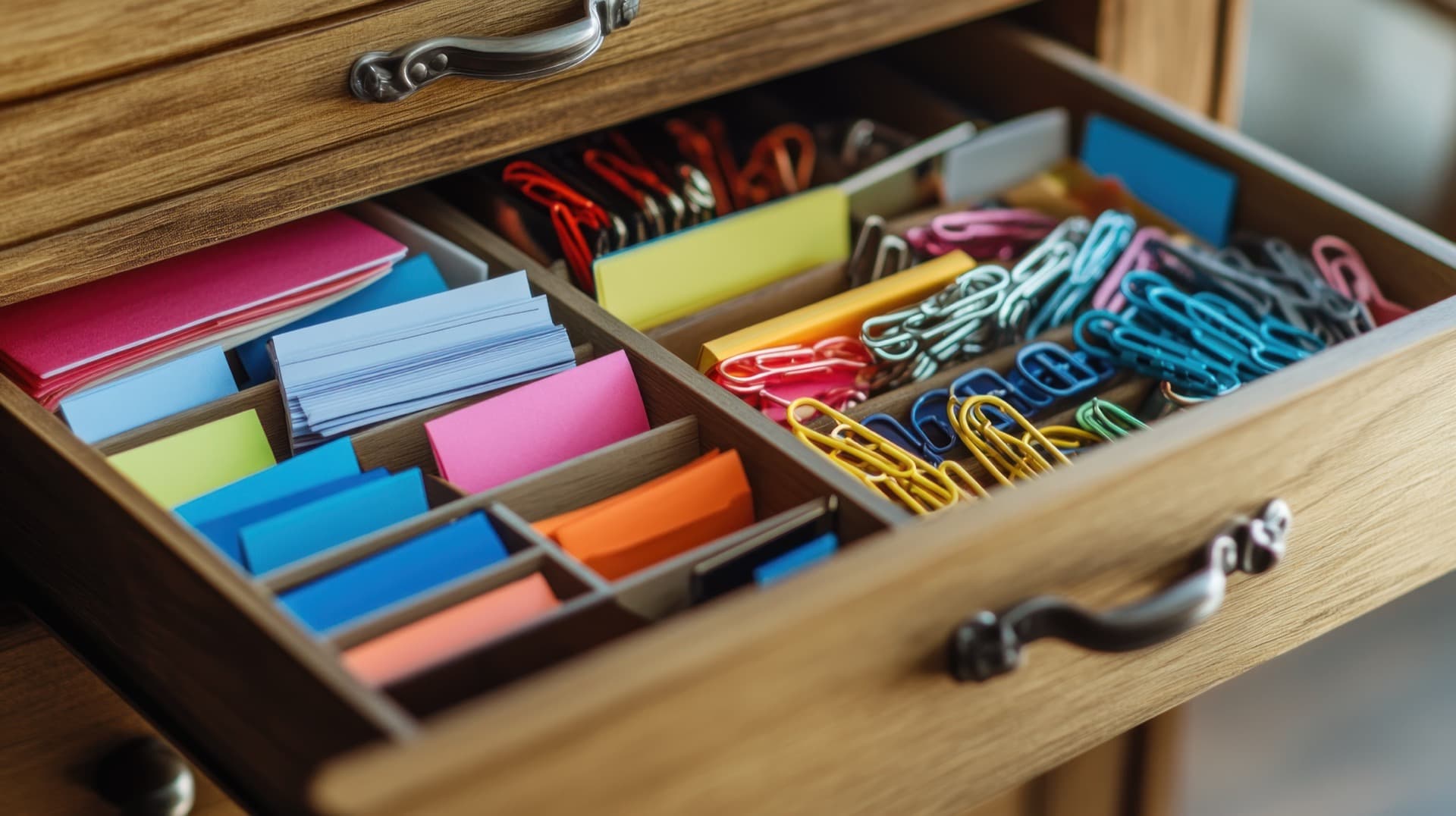 Organized colorful drawers