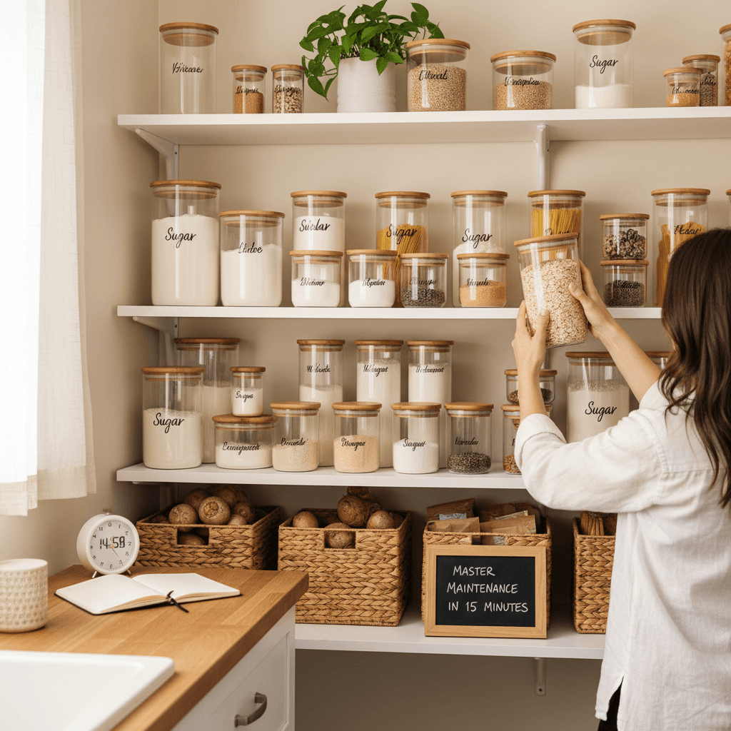 5. DIY Labels for Budget Pantry Organization